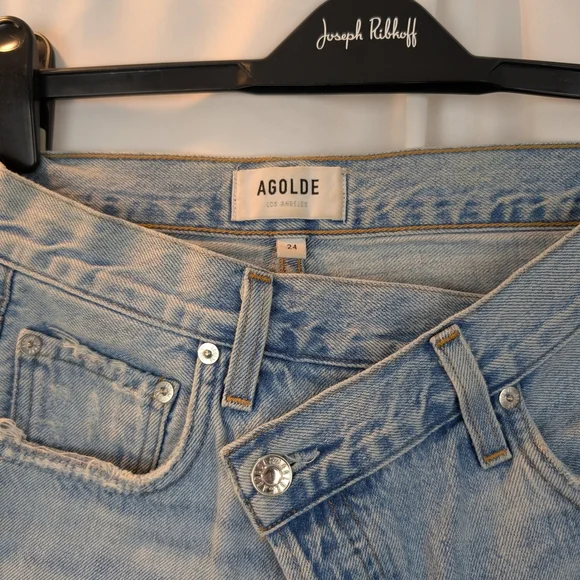 AGOLDE Cris Cross Women's Light Blue Denim Shorts size 24 in VGUC - Picture 2 of 7